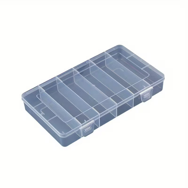 6 Grid Plastic Storage Box – Multipurpose Organizer with Compartments | Jewelry, Craft, Beads & Small Parts Storage Box for Home & Office