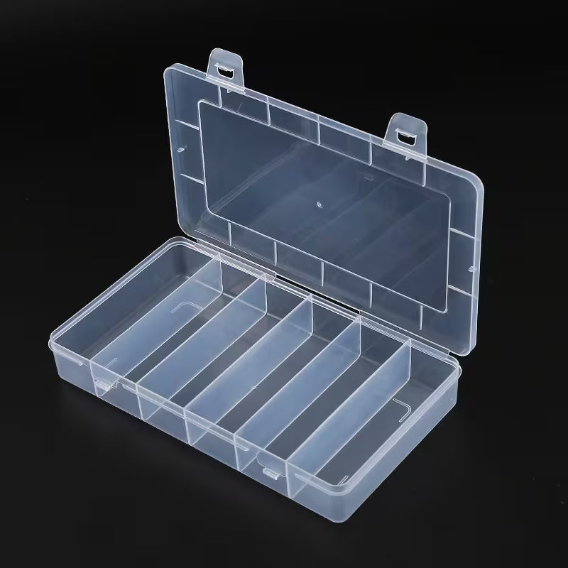 6 Grid Plastic Storage Box – Multipurpose Organizer with Compartments | Jewelry, Craft, Beads & Small Parts Storage Box for Home & Office