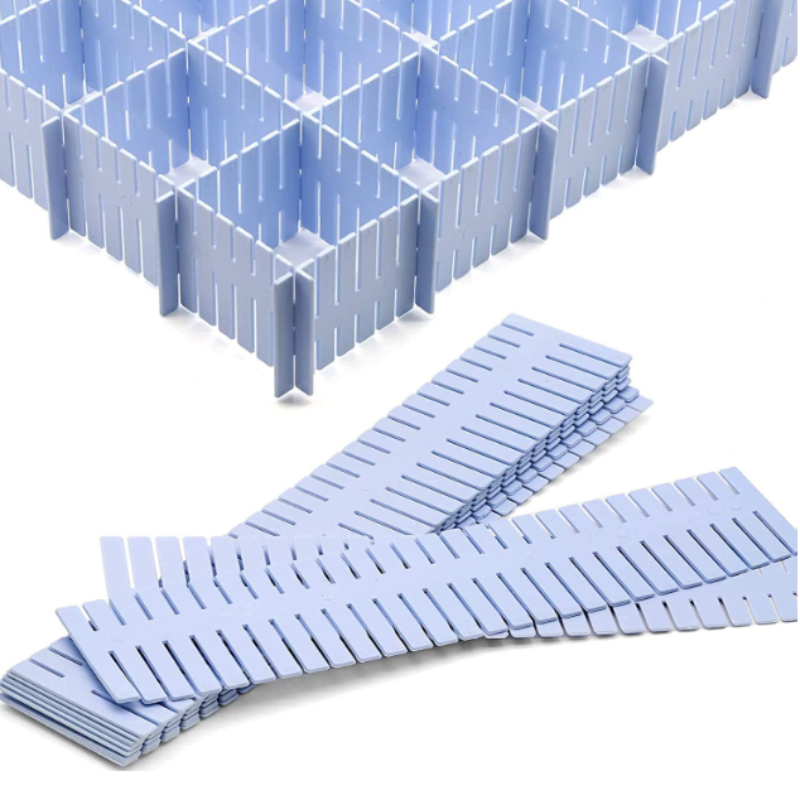 18 Pcs Drawer Organizer Dividers – Adjustable Grid Storage for Kitchen, Closet & Home (Random Color)