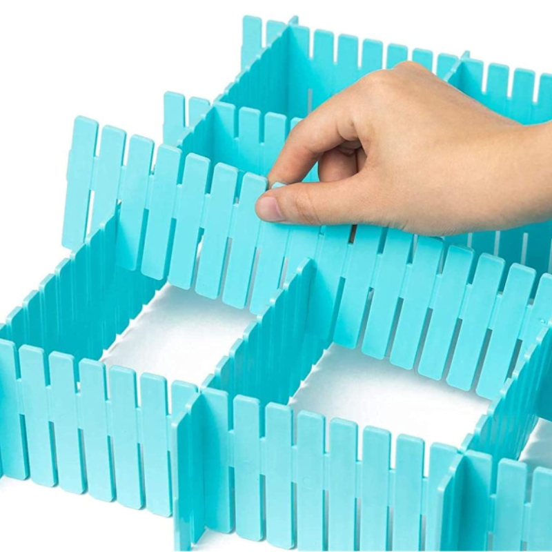 18 Pcs Drawer Organizer Dividers – Adjustable Grid Storage for Kitchen, Closet & Home (Random Color)