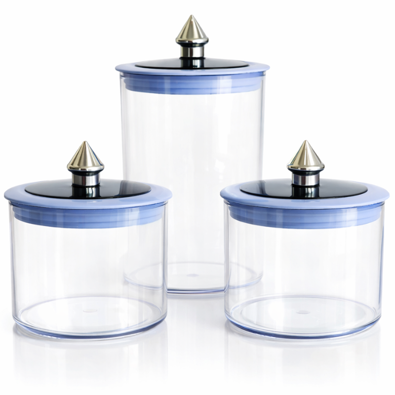 3-Piece Airtight Storage Jar Set with Handle | Transparent Multipurpose Kitchen Containers with Random Color Lids