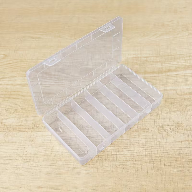 6 Grid Plastic Storage Box – Multipurpose Organizer with Compartments | Jewelry, Craft, Beads & Small Parts Storage Box for Home & Office
