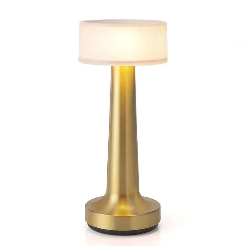 Desidiya Portable LED Table Lamp for Bedroom, Living Room, Stepless Dimming, 3 Colour Touch Control Metallic Finish Rechargeable Battery Backup Night Light, Bedside Table Lamp