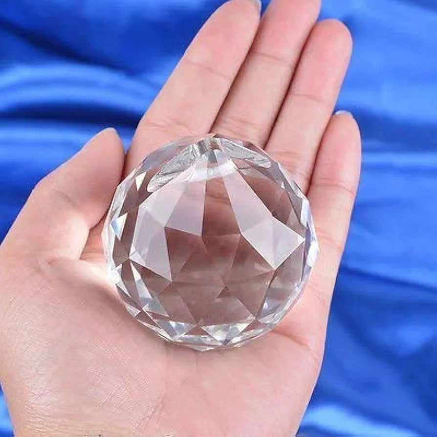 Crystomist Cm 100% Glass Drops, Acrylic Crystal Beads Curtain With 30 Mm Glass Drops  Transparent