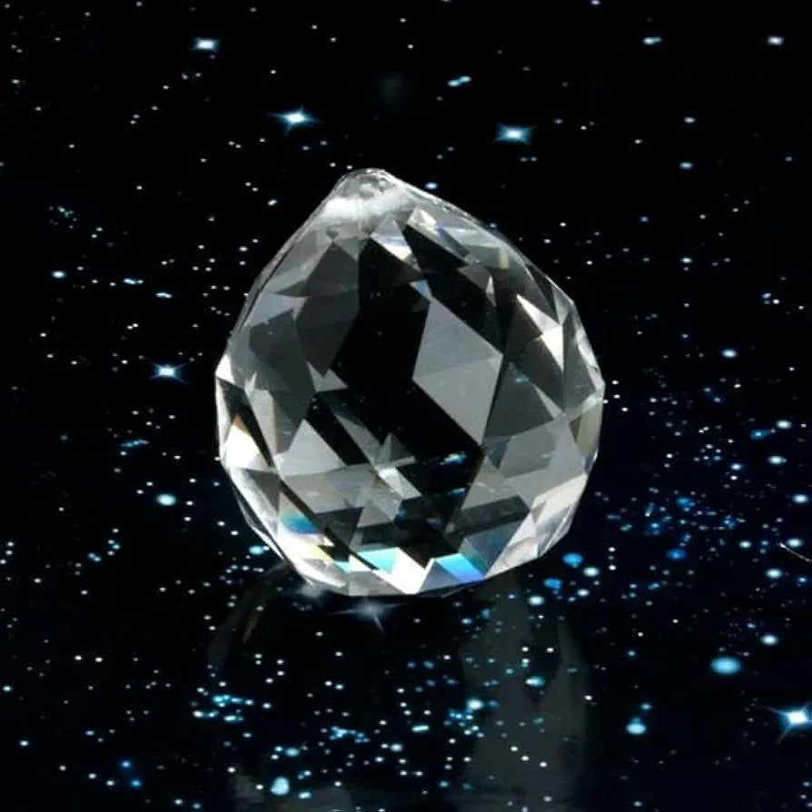 Crystomist Cm 100% Glass Drops, Acrylic Crystal Beads Curtain With 30 Mm Glass Drops  Transparent