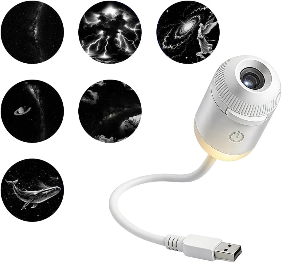 2-in-1 Starry Sky Projector & LED Night Light | USB Portable Moon Projection Lamp