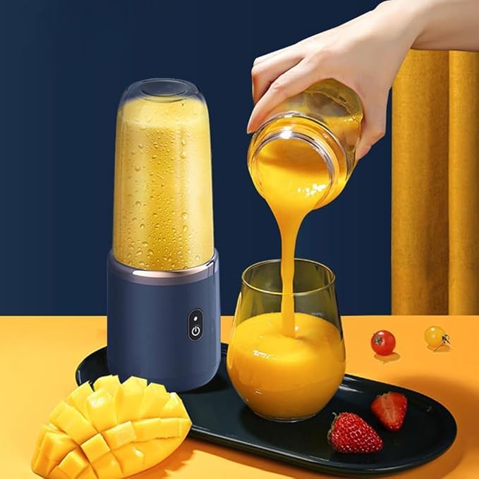 Rechargeable Portable Blender Set + Free Jar With Flip Lid