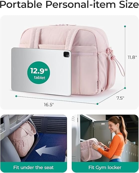 Bag for Women, Duffle Bag for Travel with Wet Pocket, Lightweight Carry on Weekender Duffel, Water Resistant
