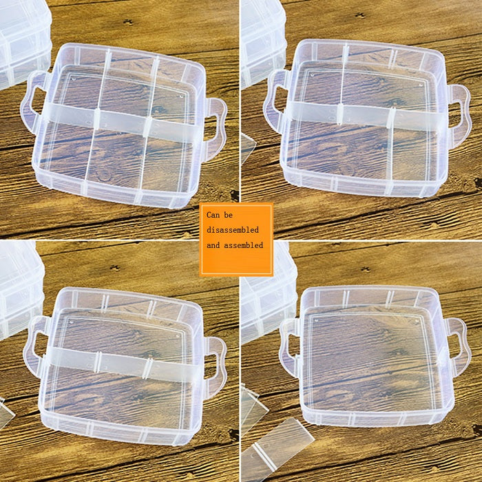 6 Grid Multi-Purpose Storage Box with Adjustable Partitions – Organizer for Earrings, Medicine, Bangles, Clips, Stationery, Socks & Hairbands (Pack of 1)