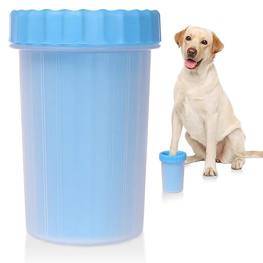 Portable paw cleaner for all breeds & sizes with soft silicone bristles for easy cleaning