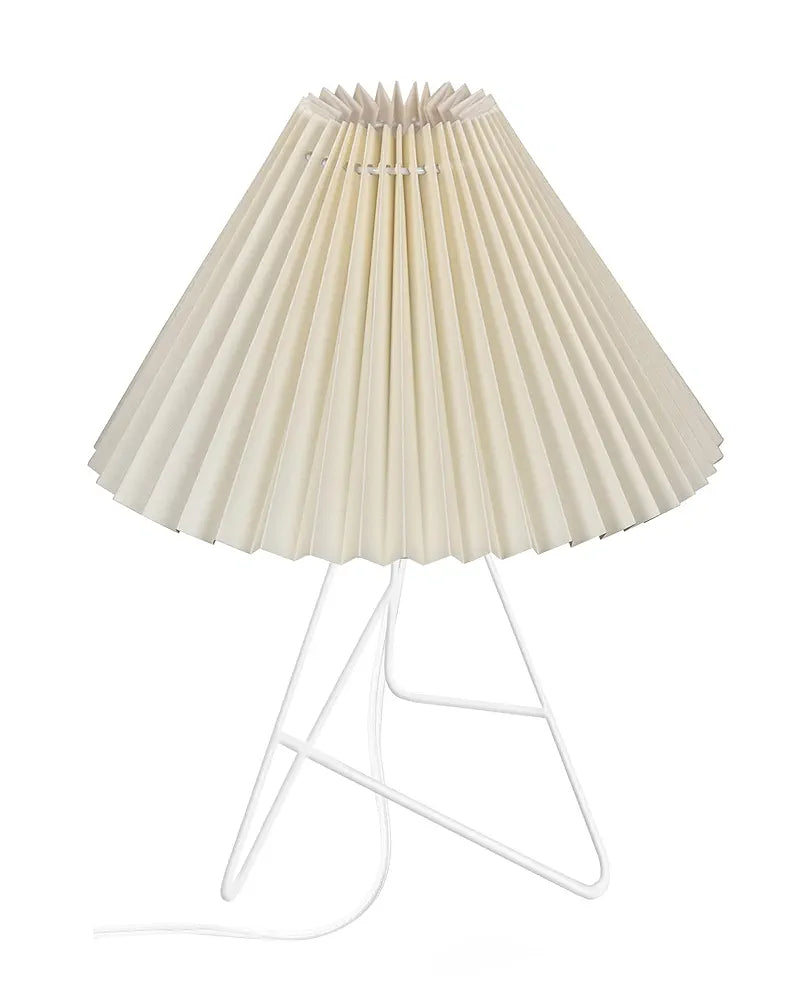 Homesake®Retro Down to The Wire Metal Table Lamp with Fabric Shade, Bedside Lamp Gift Housewarming Home Living Room, Pleated Shade 