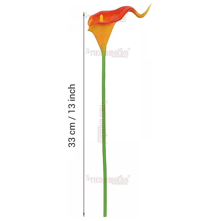 Tied Ribbons 10 Pcs Artificial Calla Lily Flowers Bunch For Vase&Flower Pots  Home Decor Item For Living Room Centerpiece Corner Table Decorations  - Silk