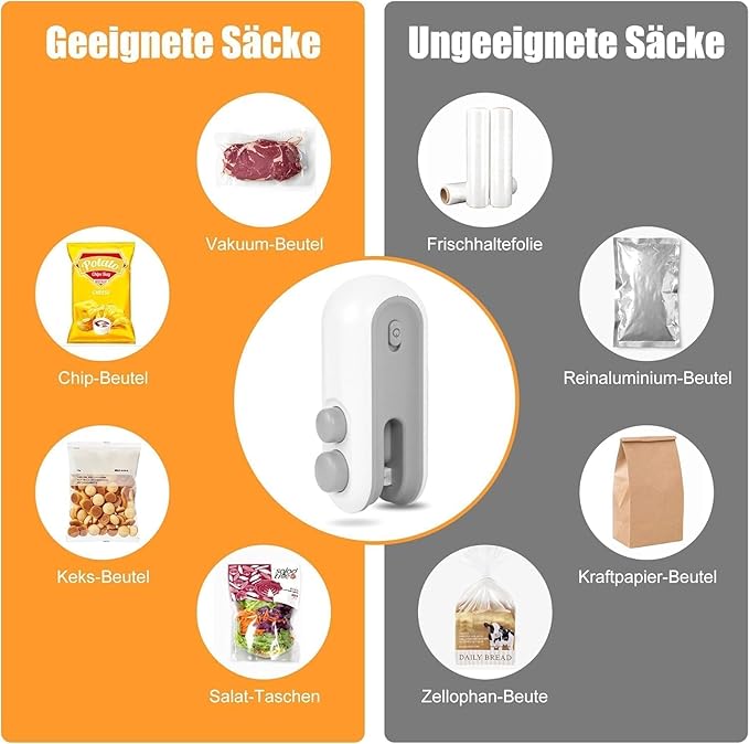 Portable Mini Sealing Machine Handheld Packet Sealer for Food