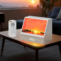 Sunrise Alarm Clock for Bedrooms, White Noise Machine Creative Simulated Sunrise Animation with 7 Modes, 12 Natural Sounds, Music Speaker & Remote
