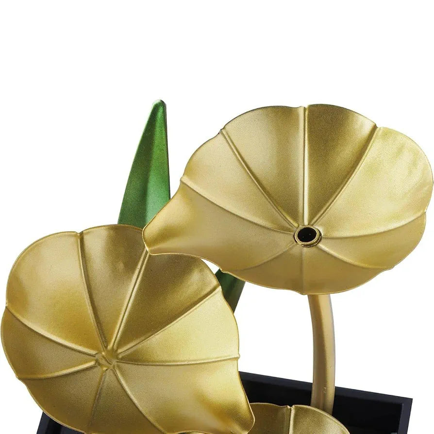 NISHIV Tabletop Fountains Metal Water Fountain Home Decor Ornaments with Waterfall Desktop Leaf Fountains Deep Basin&Natural River Rocks Indoor Zen Relaxation for Decor Office Bedroom 