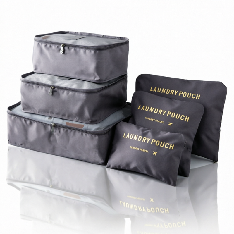 Travel Organizer Bags Set of 6 | Waterproof Clothes Packing Cubes with Zipper | Multipurpose Luggage Organizer Pouch for Travel & Storage