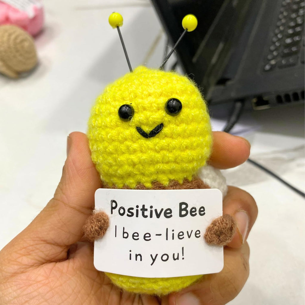 Kawai Homes Cute Emotional Support Crochet Toys Handmade Gifts with Message for Women Men Friends Coworkers, Birthday Christmas Valentine's Gift