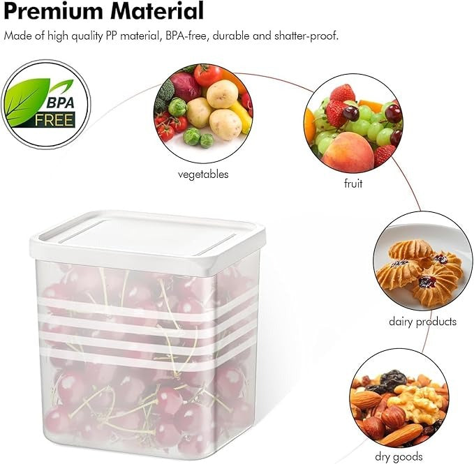 Fridge Storage Boxes –  Food Storage Containers for Kitchen, Refrigerator & Pantry Organization (Pack of 6)