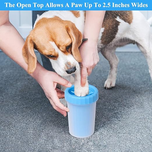 Portable paw cleaner for all breeds & sizes with soft silicone bristles for easy cleaning