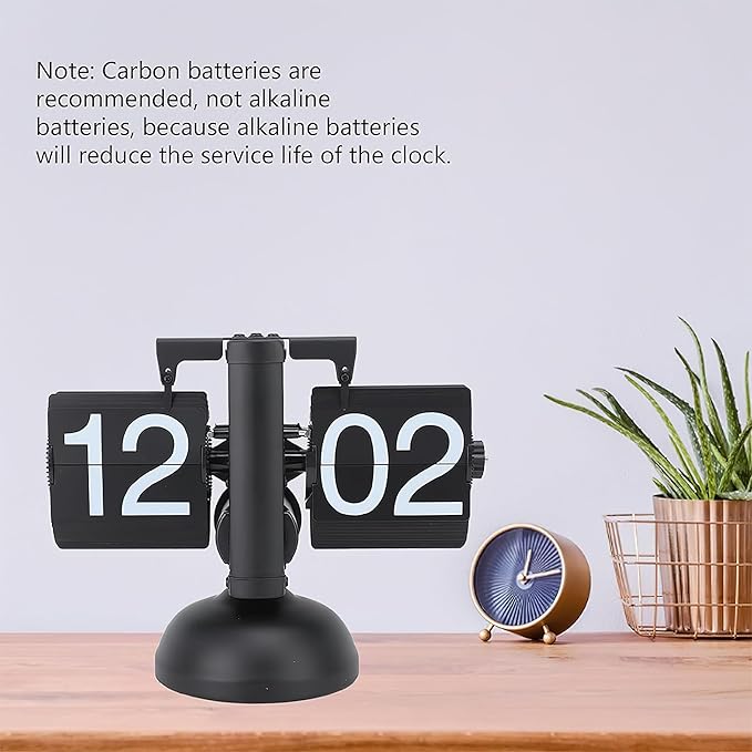 [Retro Style] Classic Metal Mechanical-Digital Display Battery Powered Flip Desk Shelf Clock- 8 x 6.5 x 3 Inches