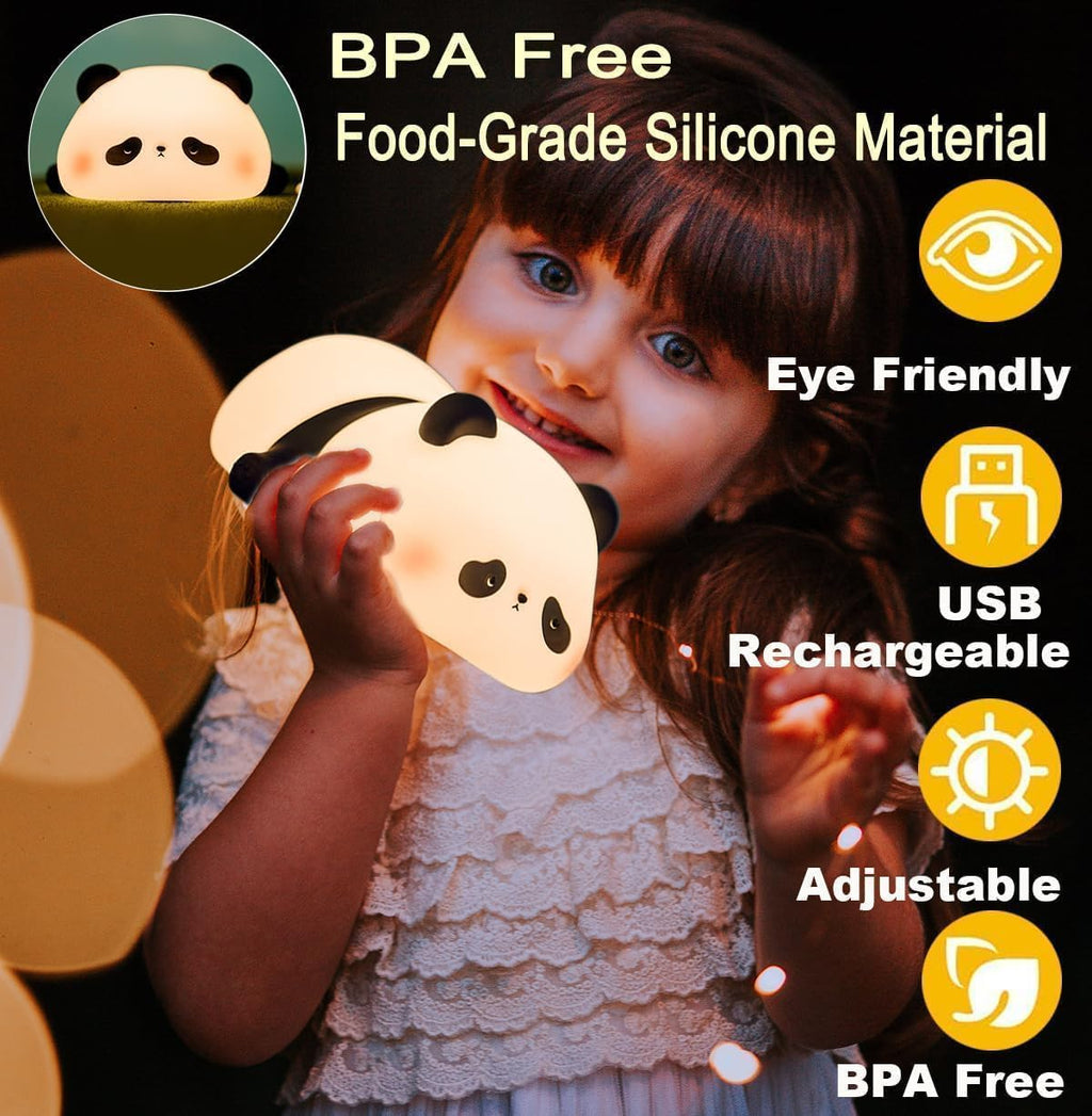 Silicone Night Light for Kids | Silicone Nursery Lamp with 7-Color Changing LED | Soft & Portable Bedside Lamp | Touch Control Rechargeable