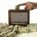 Wooden Money/Piggy Bank, Money Box, Coin Box with Carved Design for Kids/Children