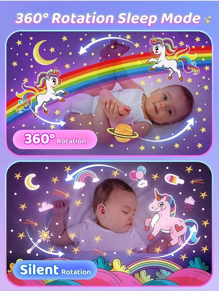 Desidiya Bunny Night Light Cabin Projector Lamp 360° Rotatable LED Night Lamp for Kids Room Decor, Kids Night Lights for Girls Bedroom 6 Film Shade, Star Projector, USB Powered Birthday Gift for Kids