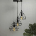 Homesake Hanging Light Diamond Cluster-Modern Ceiling Pendant Light for Home Decoration, Living Room,Bedroom, and Dining Room, Stylish Chandelier, Contemporary Interior Design, Pack of 1, 