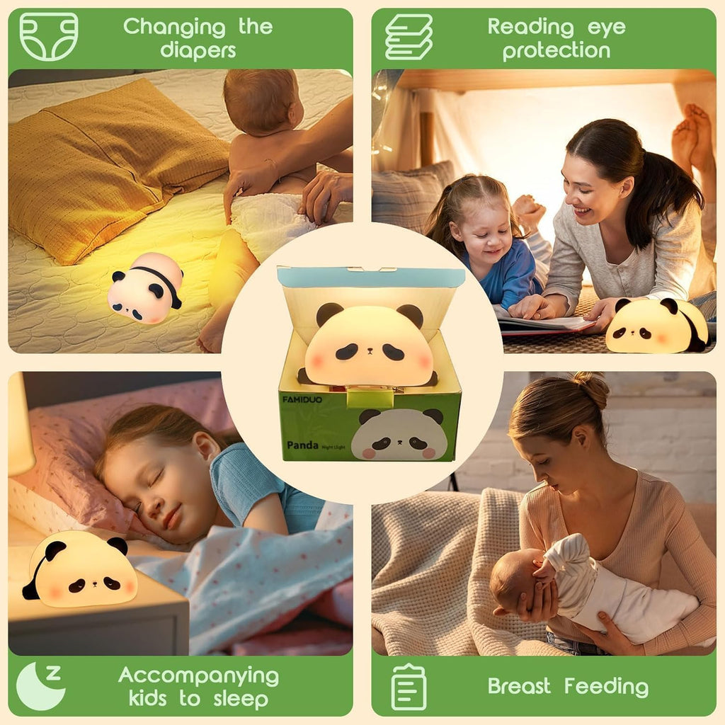 Silicone Night Light for Kids | Silicone Nursery Lamp with 7-Color Changing LED | Soft & Portable Bedside Lamp | Touch Control Rechargeable