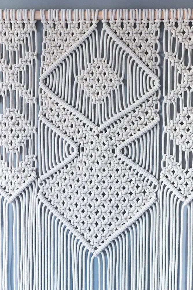 Dxyz Extra Large Macrame Cotton Rope Handmade Wall Hanging Tapestry, Abstract, Beige - 96.52 Cm