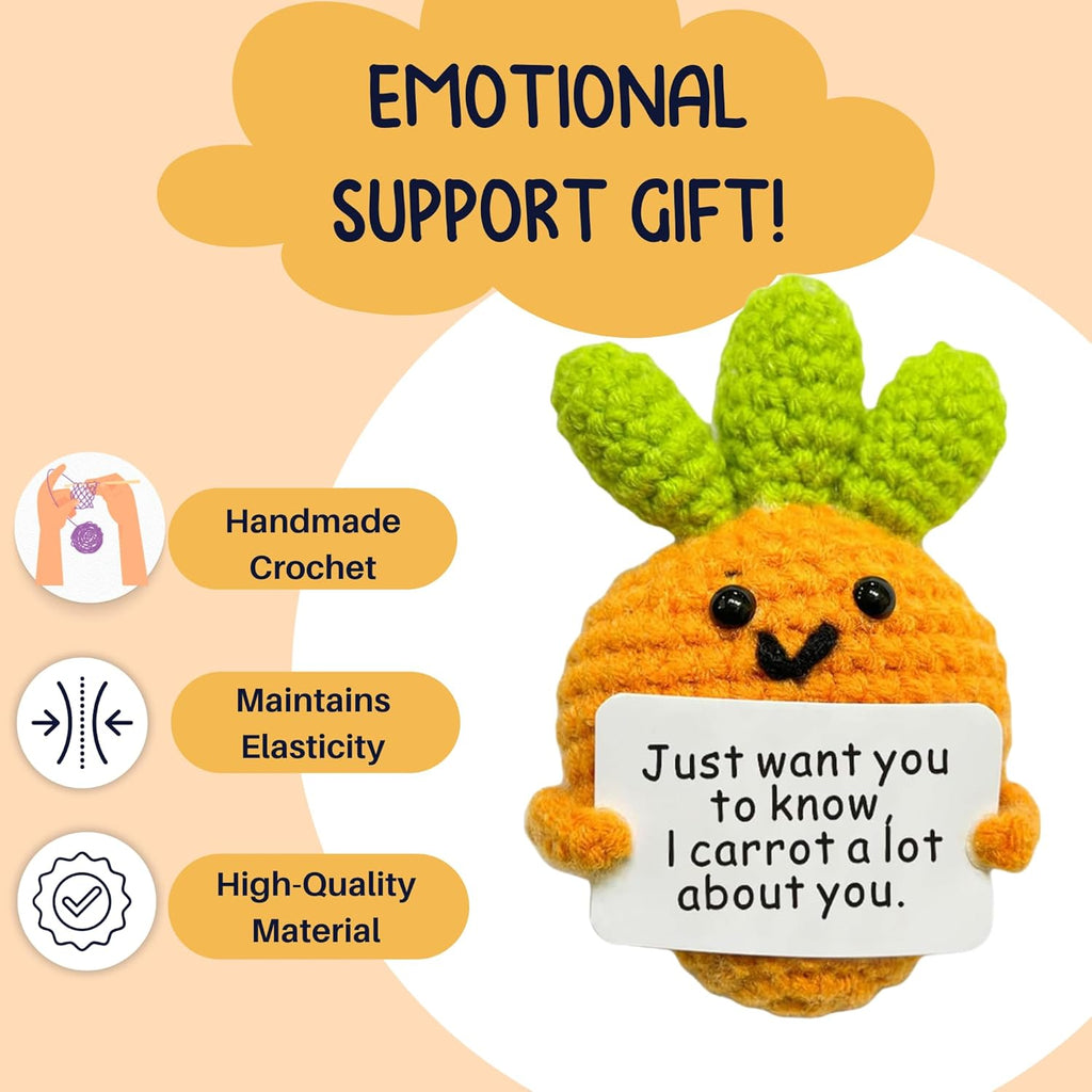 Kawai Homes Cute Emotional Support Crochet Toys Handmade Gifts with Message for Women Men Friends Coworkers, Birthday Christmas Valentine's Gift
