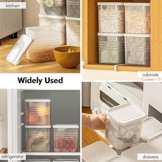 Fridge Storage Boxes –  Food Storage Containers for Kitchen, Refrigerator & Pantry Organization (Pack of 6)