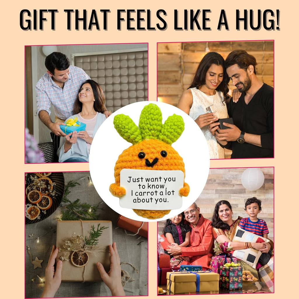 Kawai Homes Cute Emotional Support Crochet Toys Handmade Gifts with Message for Women Men Friends Coworkers, Birthday Christmas Valentine's Gift
