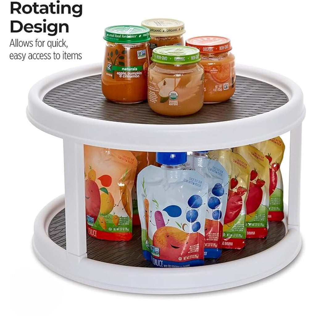 2 Tier Rotating Spice Rack Organizer | 360° Kitchen Storage Stand | Non-Slip Turntable for Kitchen, Bathroom & Cabinet Organization (Pack of 1)