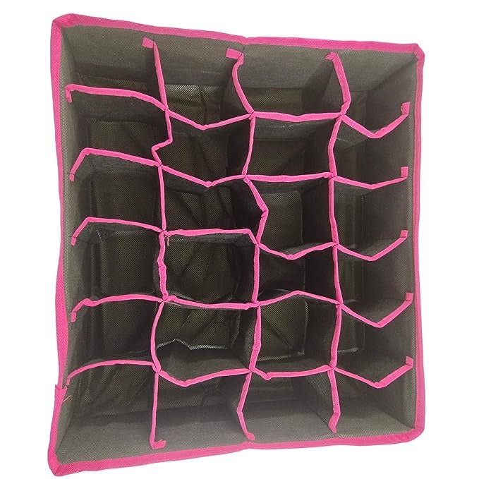 Large Capacity Fabric Closet Organizer – 24-Grid Drawer Divider (Random Color)