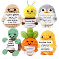 Kawai Homes Cute Emotional Support Crochet Toys Handmade Gifts with Message for Women Men Friends Coworkers, Birthday Christmas Valentine's Gift