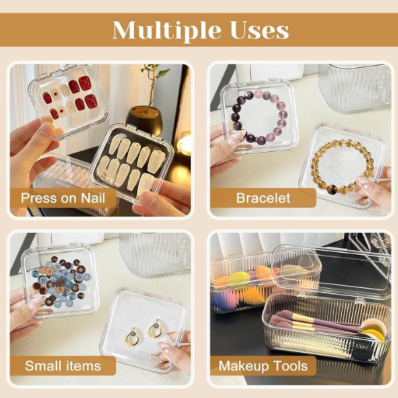 Acrylic Jewelry Organizer Box Set | Large Storage Container with 10 Individual Jewelry Cases for Rings, Earrings, Necklaces & Accessories