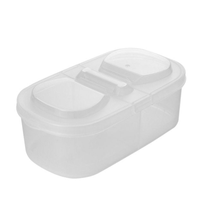 2-Way Transparent Food Storage Container Box – Airtight Fridge Organizer for Snacks, Dry Fruits, and Outdoor Food Storage (Pack of 1)