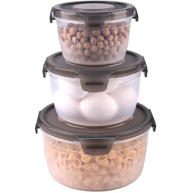Anjani 3-Piece Food Storage Container Set – Airtight, BPA-Free Plastic Kitchen Organizer for Pantry & Fridge