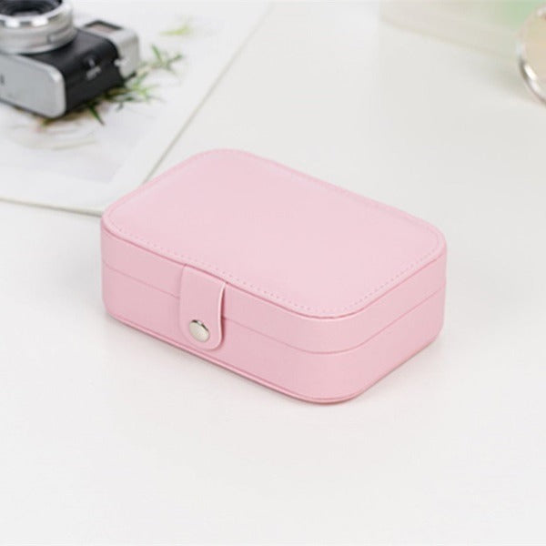 Large Capacity PU Leather Jewelry Organizer Box – Travel-Friendly Storage Case for Earrings, Rings, Necklaces & Bracelets (Random color-Pack of 1)