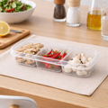 Leakproof PP Food Containers – 3 Compartment Lunch Boxes with Soft Seal Lids, Stackable Fridge Organizer (Pack of 1)