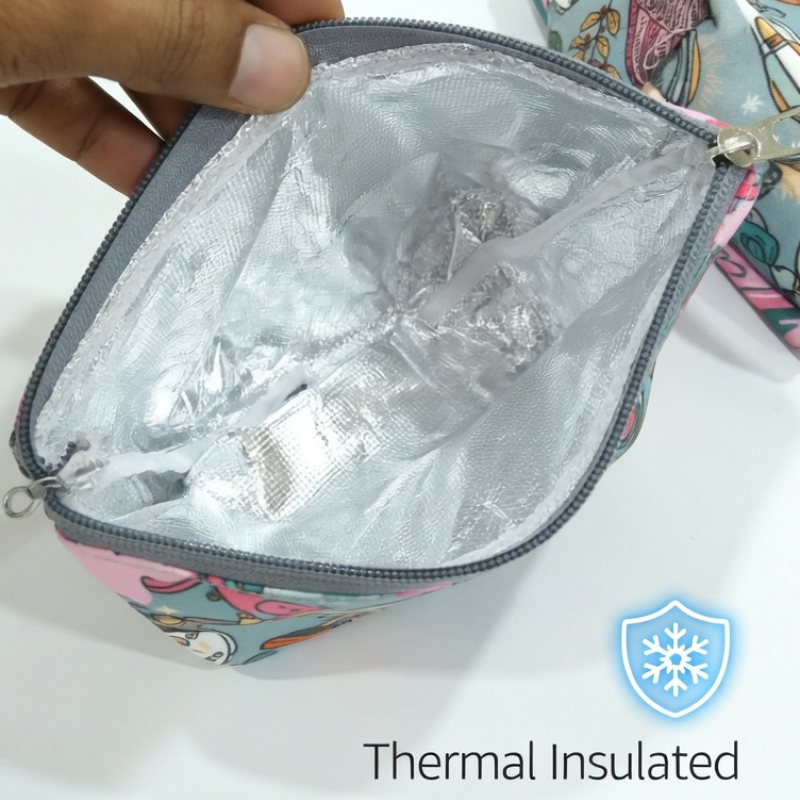 Cotton Thermal Insulated Lunch Pouch | Small Tiffin & Lunch Box Cover Bag