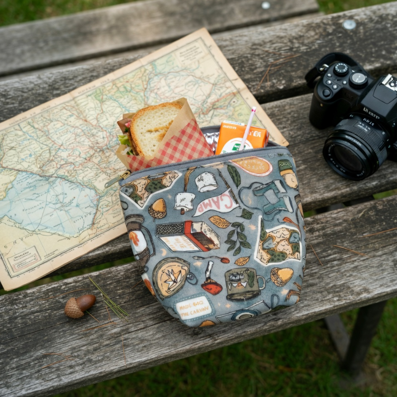 Cotton Thermal Insulated Lunch Pouch | Small Tiffin & Lunch Box Cover Bag