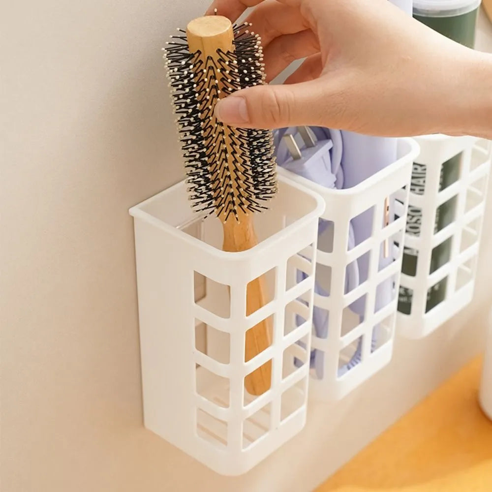 Wall-Mounted Bathroom Organizer Shelf (Grid Design) – Multi-Functional Storage Rack for Toiletries, Shampoo, and Accessories (Pack of 1)
