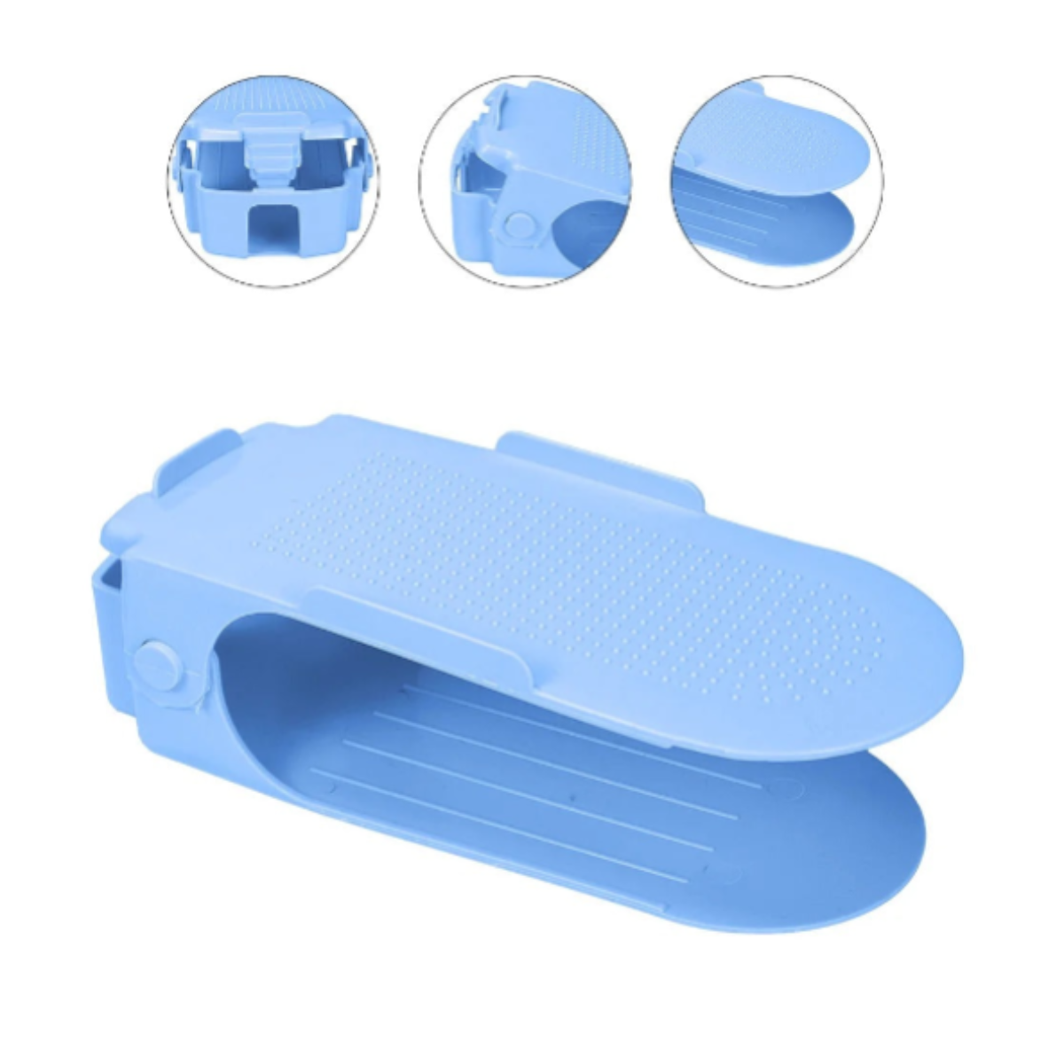 Shoe Slots Organizer – Space Saving Double Layer Adjustable Shoe Rack for Closet & Shelf (Random Color-Pack of 1)