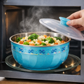 Festiva 1200ml Stainless Steel Bowl with Lid – Microwave-Safe Food Storage & Serving Bowl (Random Color-Pack of 1)