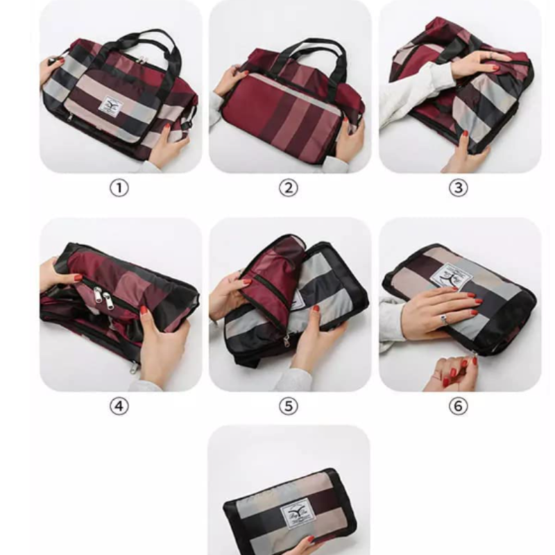 Foldable Travel Duffel Bag with Shoe Compartment | Large Capacity Hand Carry Duffle | Portable Travel Bag (Random Color-Pack of 1)