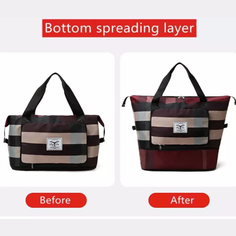 Foldable Travel Duffel Bag with Shoe Compartment | Large Capacity Hand Carry Duffle | Portable Travel Bag (Random Color-Pack of 1)