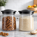 Airtight Storage Container Set (600ml) – Kitchen Storage Jars for Dry Foods with Lid (Random Color Lid -Pack of 2)
