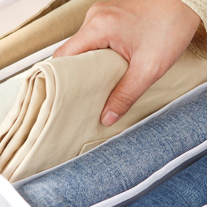 7 Compartment Transparent Clothes Storage Organizer – Heavy Duty Wardrobe Organizer for Shirts, Jeans & Folded Clothes (Pack of 1 )